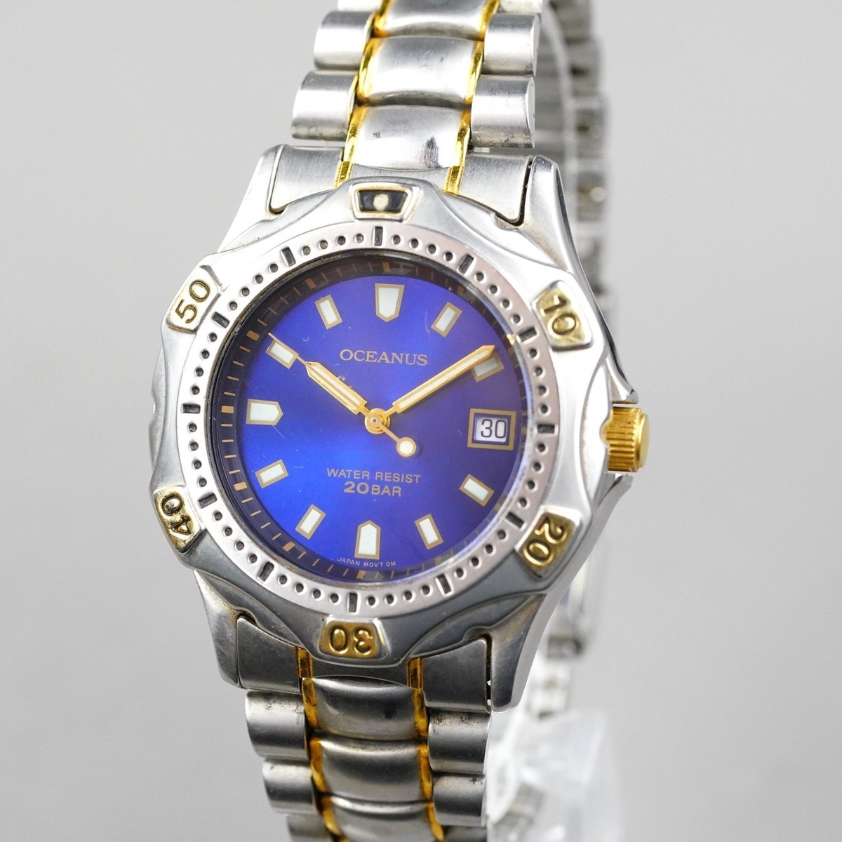 Casio Oc-700 Oceanus Divers Quartz Watch 37mm Green Dial for sale