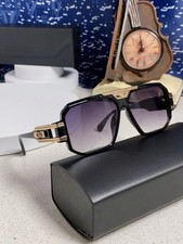 CAZAL Black Gold Geometric Square Sunglasses Purple Gradient Lenses