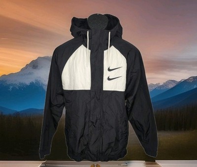 Nike Sportswear NSW Swoosh Hooded Woven Jacket Black White CJ4888