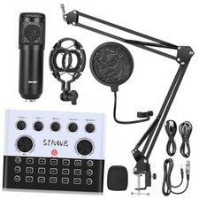 F993 All-in-One Podcast Equipment Bundle Live Sound Card with microphone 1 MIC