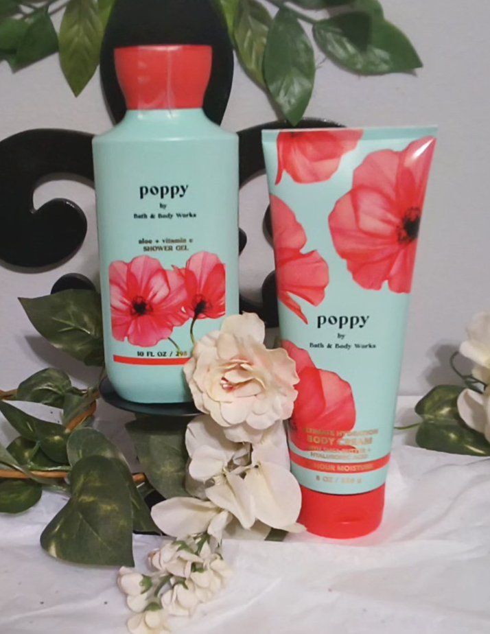 Rare Bath & Body Works Poppy 8 pc set discontinued scent! Hard to