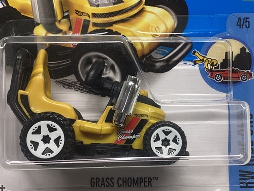 Hot Wheels 2016 Grass Chomper 69/250 HW Ride-Ons 4/5 BFT Yellow New Model NIP! - Picture 2 of 9