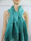 NEW Gypsy Global Handmade Silk Scarf Teal Green Shawl 27"x77" NWT $325 — photo 4