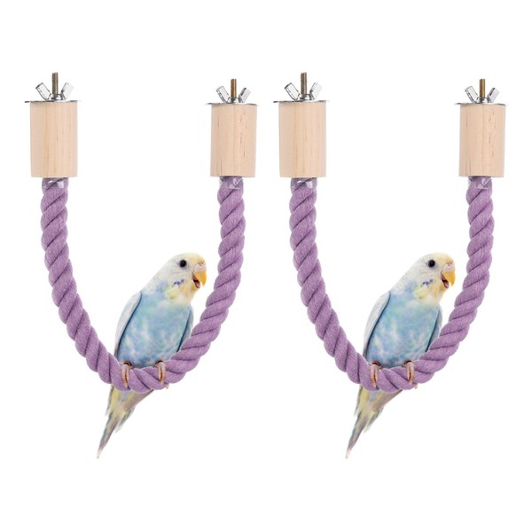 2 StüCk Vogel Seil Sitzstange Schaukel FüR Vogelstand Seil 38 Cm Lila-image