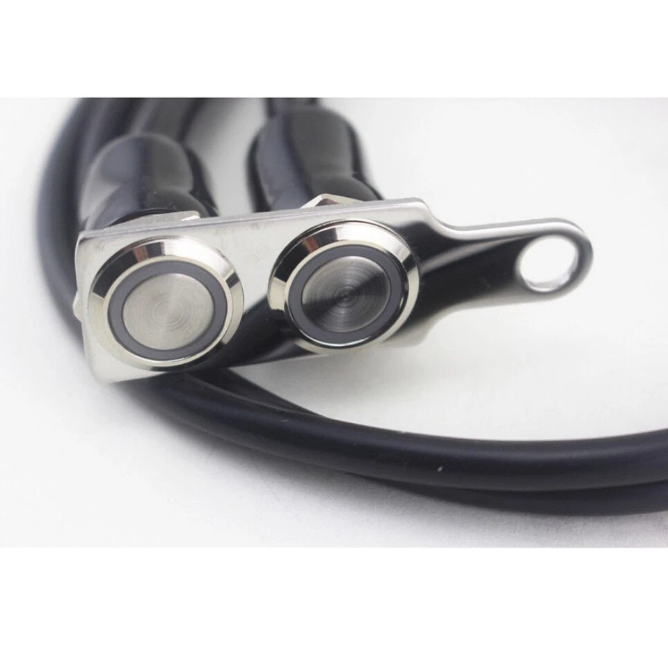 Interruptor de guidão de motocicleta 12V CNC azul LED botão de bloqueio de retorno manual universal - Imagem 4 de 4