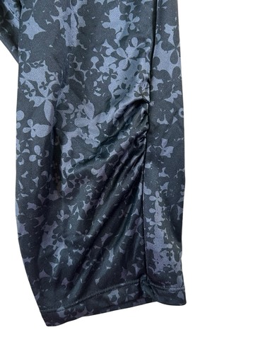 Danskin Now Fitted Women’s Capri Workout Yoga Pants Black Gray Floral Size XL - Imagen 3 de 7