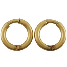 Chanel Coco Mark Loop Earrings Women Gold One Size