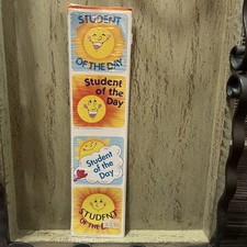 Vintage Frank Schaffer Award Badges Complete Set Open Package Student Of The Day