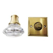Baldwin HD.CRY.TSR.044 Crystal Square Rose Half Dummy Knob - Satin Brass