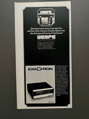 Wempe ExaChron Funkuhr Kneissner 70s retro 1976 Vintage Ad Werbung Reklame