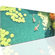 Koi Carp Fish Desk Pad Mouse Pad,Large Gaming Mouse Mat with Stitched Edges,N...