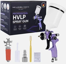HVLP Spray Gun 1.3mm Nozzle w/ 600ml Cup Gravity Feed for Furniture Auto Walls