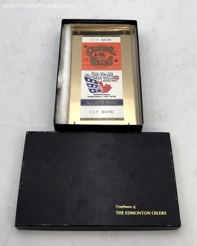 NHL All-Star Game 1989 Edmonton Oilers VIP Seating Ticket Trophy Display Box