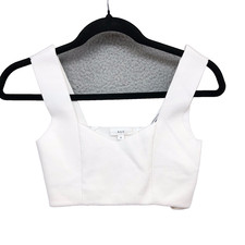 Sujetador de punto compacto ALC Jordana para mujer XS blanco correa ancha salir camiseta sin mangas