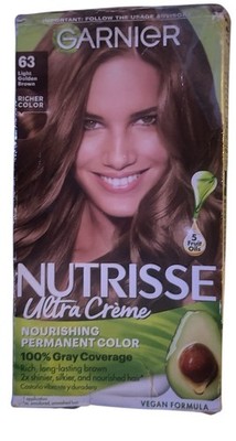 Garnier Nutrisse Ultra Crème Vegan Permanent Hair Dye Light Golden Brown 63