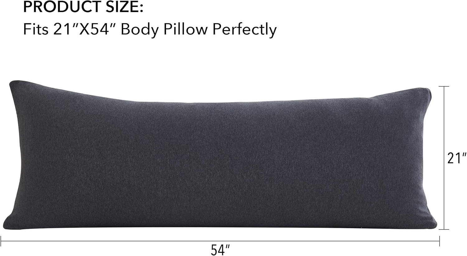 Oubonun 100% Jersey Cotton Body Pillow Cover 21"X54", Dark Grey 