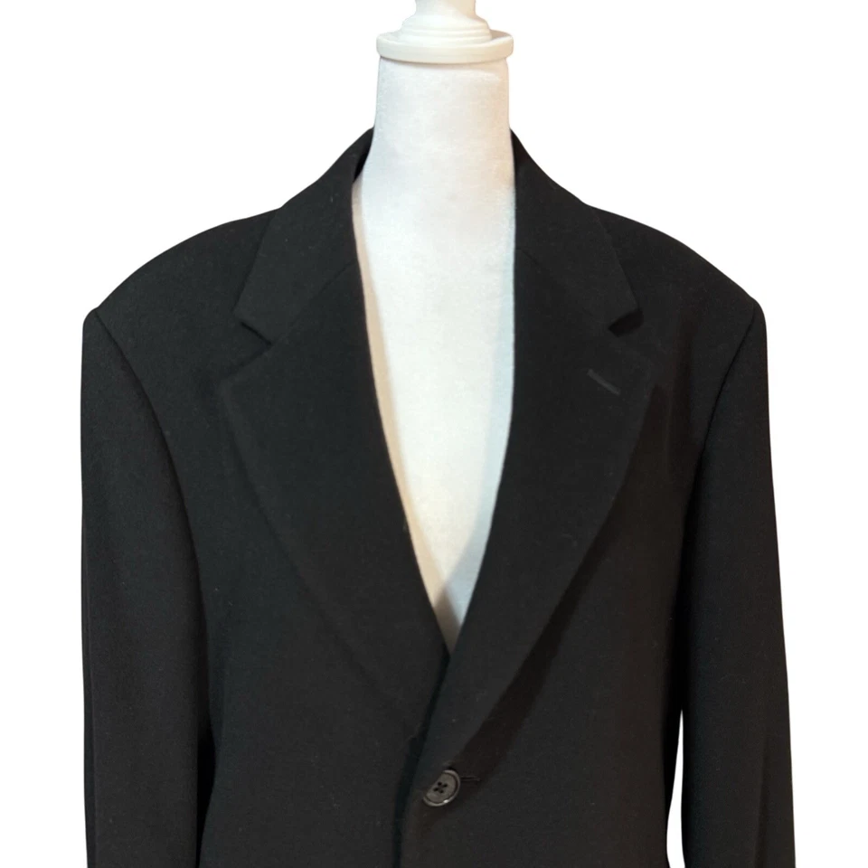 Шерстяное кашемировое пальто Brooks Brothers 346 черное тренч мужское размер 42R люкс - Изображение 3 из 4