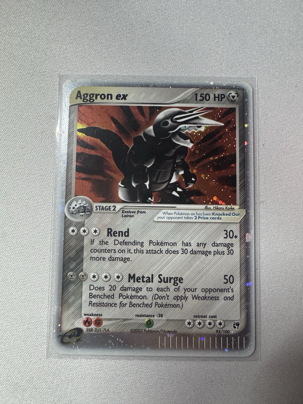 Pokémon Aggron ex Sandstorm Ultra Rare Holo 95/100 English 150 HP 2003 Card