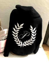 Victoria's Secret Pink Ivy Fleece Full-Zip Hoodie Black Crest Hoodie NWT