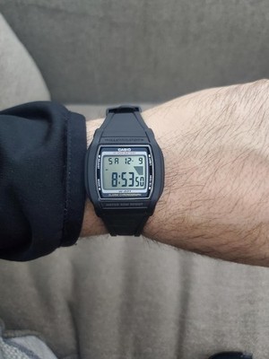 Casio W201-1AV 36mm Black Resin Case, Black Resin Band, Wristwatch
