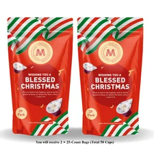 Christmas Edition Communion Cups | DP - 50 Pre-Filled Cups with Juice and Wafer