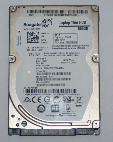 Seagate ST500LT012 500GB 2,5" SATA Laptop Festplatte, 100% Health, No Bad Sector