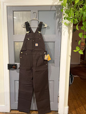 Carhartt Men s Canvas Cotton Bib Overalls Brown 32x32 MPN 102776-DKB