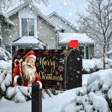 Christmas Santa Claus Mailbox Covers Magnetic Standard Size Garden Yard Decor