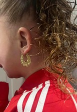 9ct Gold Filled Gypsy Style Creole Hoops, Small 25mm Kids Creole Hoop Earrings