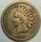 1860 Pointed Bust - Indian Head Cent - VG Exact Coin Imaged #IND482