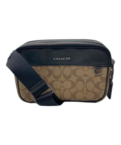 COACH                    Graham Crossbody Signature Canvas Bag Brown x Black C41