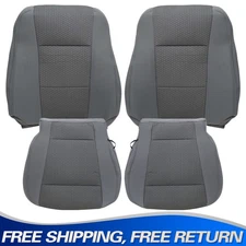 Fits 2017-2021 Ford F250 F350 F450 F550 Driver Passenger Gray Cloth Seat Cover