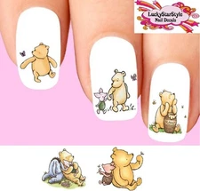 Waterslide Nail Decals Set of 20 - Original Winnie the Pooh, Piglet and Eeyore