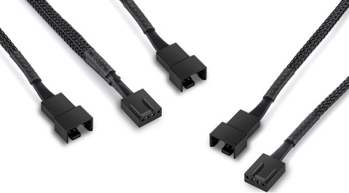 Poppstar 4-Pin Lüfterkabel (15cm (1x Buchse 2x Stecker) + 30cm Verlängerung) - Afbeelding 2 van 2