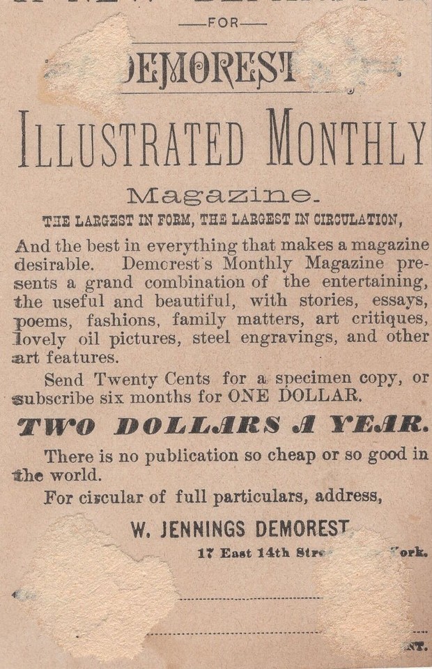 1890-1899 Fairy Child in Flowers Maison Demorest Patterns Victorian ...