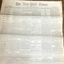 The New-York Times 27 novembre 1864 Sherman's March, J.B. Capuche dans le Tennessee