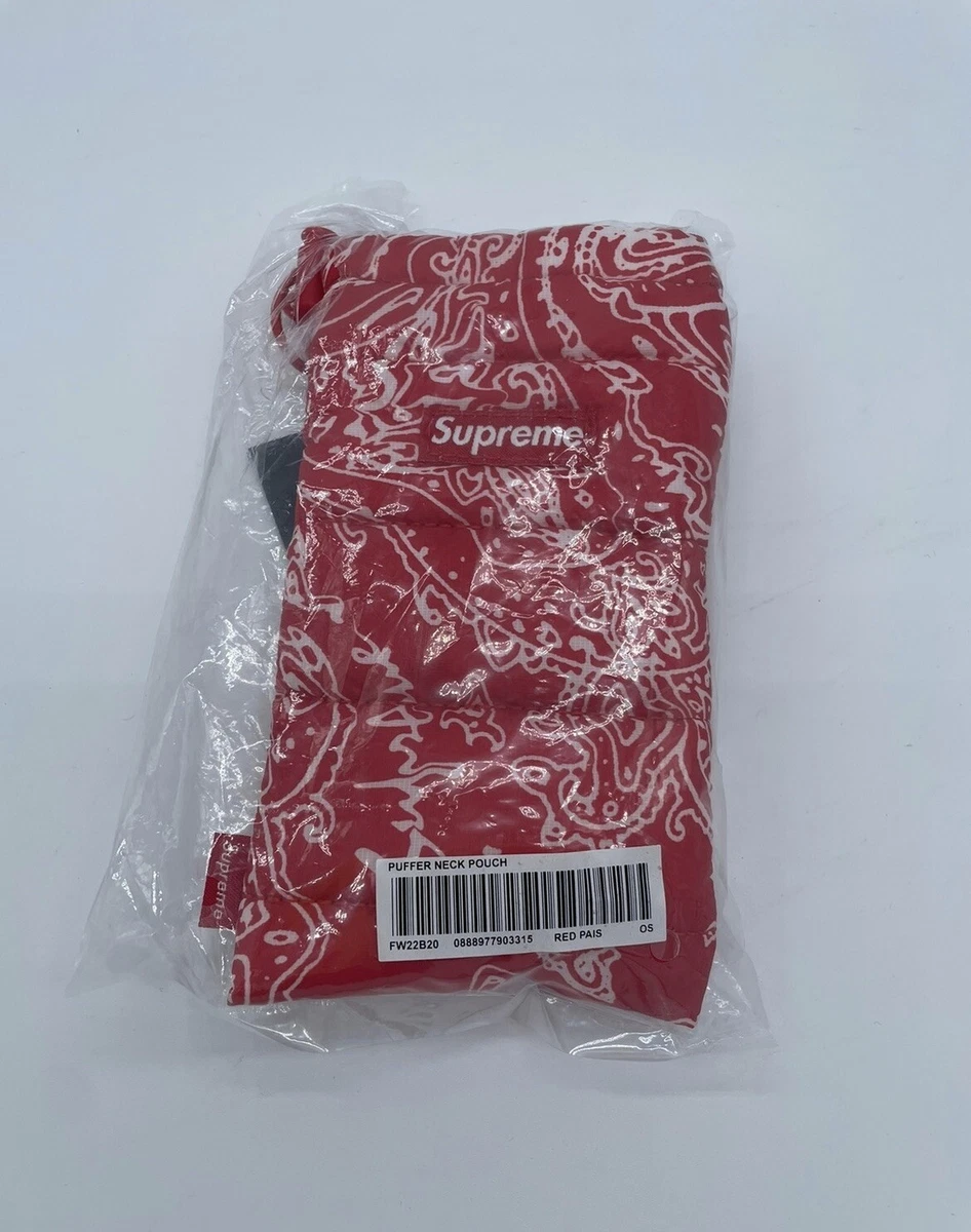 SUPREME PUFFER NECK POUCH RED PAISLEY FW22 WEEK 14