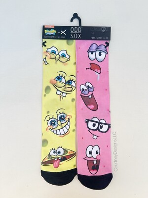 Odd Sox SpongeBob Patrick Crew Socks Nickelodeon Men's Size 6-13