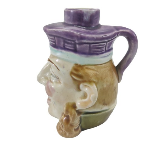 Sarreguemines Majolica Type Face Bottle READ!!! - Picture 3 of 12