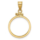 1840-1907 US $2.50 Liberty Quarter Eagle Screw Top Reeded Coin Bezel in 14k Gold