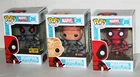 Funko Pop lot of 3 Deadpool #20 Regular / Hot Topic X-Force / #29 PX Unmasked