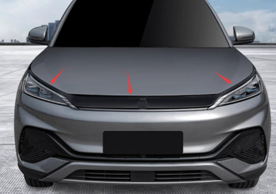 3PCS ABS Plastic Exterior Front Hood Bonnet Cover For BYD Yuan Plus 2023-2024