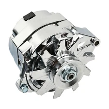 For GM Chevy 10SI/10DN/12SI Chrome Aluminum 150 Amp 1 or 3 Wire Alternator 37293