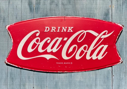 NEW! Reproduction Fishtail Coca-Cola / Coke Metal Sign 36in X 18in Vintage