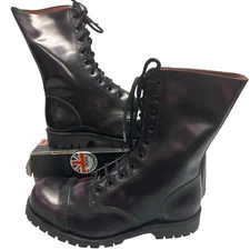 Underground Purple 10 Eye Tall Boots US 12, UK 11, EU 45 England RARE,NOS, NIB