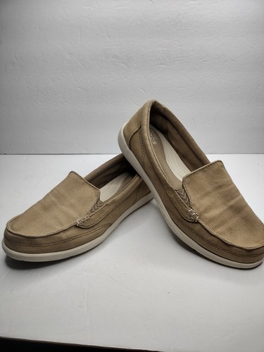 crocs canvas slip ons