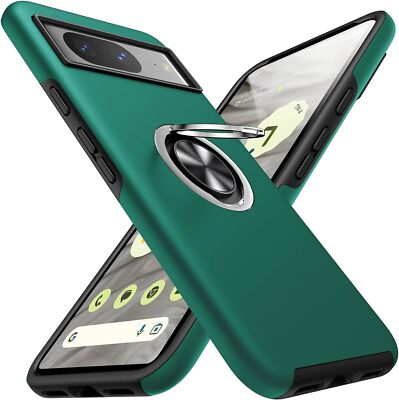 For Google Pixel 8 7 Pro 6A 7A Dual Layer Shockproof Case with Ring Holder Stand