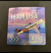 Delta Air Lines Team USA A350H - Paris Olympics Pilot Trading Card  No. 63 Rare