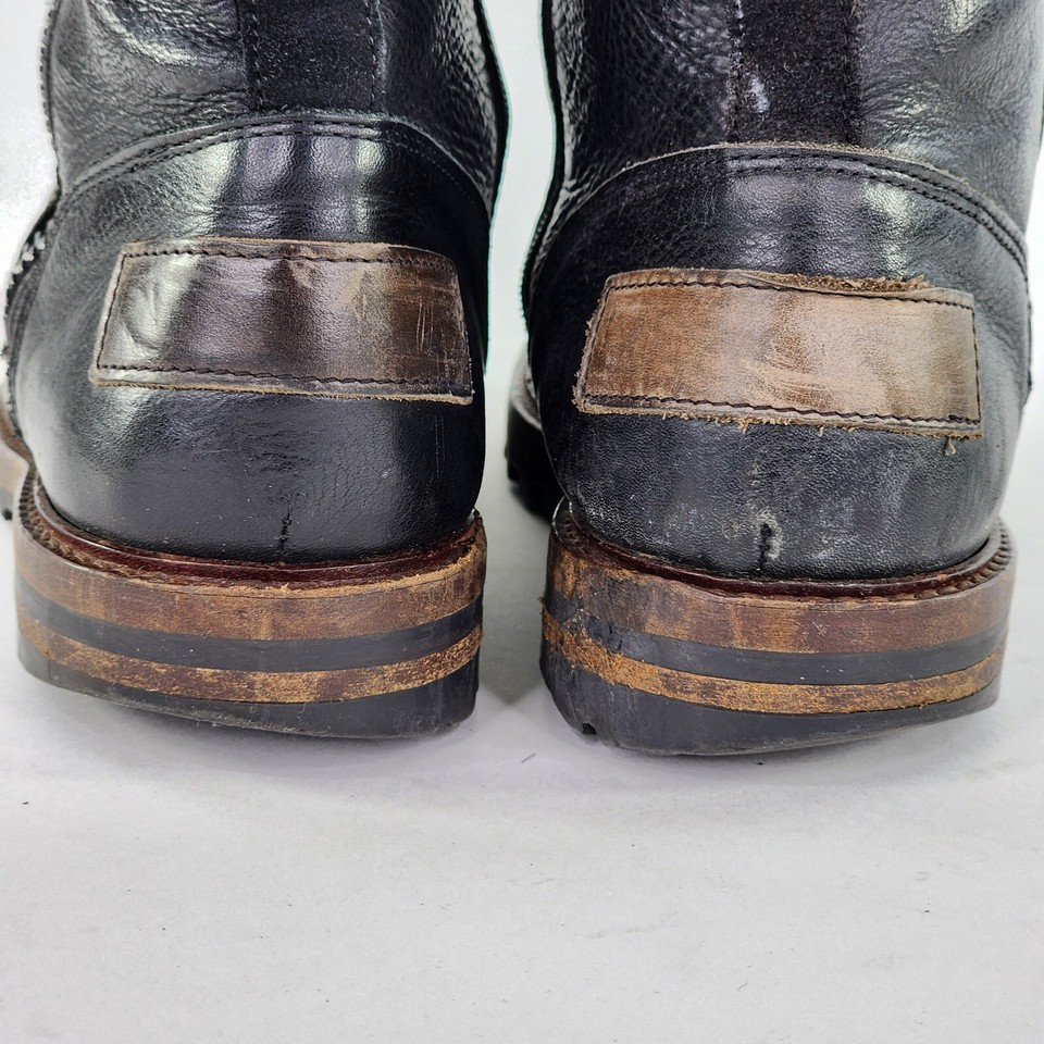 Bullboxer KAMDYN BOOT Men's US 9 Black Leather Double Zip Ankle Combat