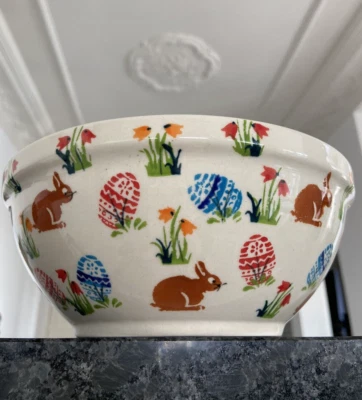 ZAKLADY New Polish Pottery Easter Bunny Medium Sized Serving Bowl (50% to Charity)